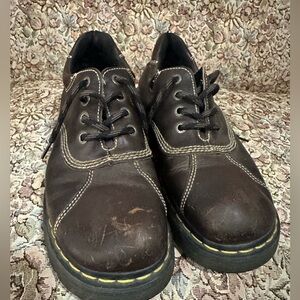 Brown Dr. Marten shoes men’s 9 show signs of wear